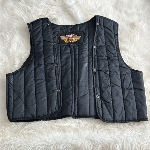 Harley Davidson, black leather riding jacket size 44 regular w/ removable liner - Picture 6 of 15